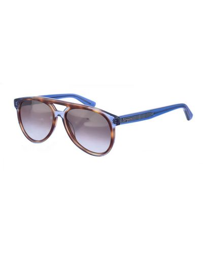 Ferragamo Sf945S Aviator Style Acetate Sunglasses - Blue