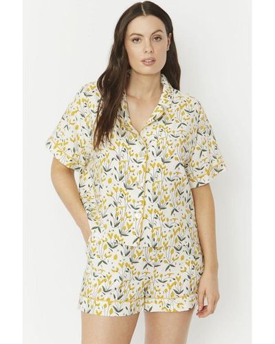 Jayley Floral Print Nightwear/Loungewear Set With Shorts - Multicolour