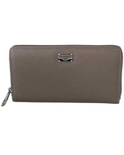 Dolce & Gabbana Leather Zipper Wallet - Brown
