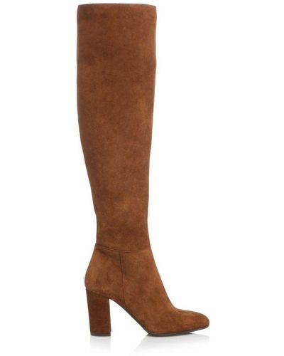 Dune Selsie Over The Knee Boots Suede - Brown