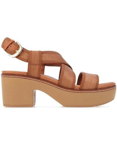 Fitflop S Fit Flop Pilar Straw Raffia Platform Sandals - Brown