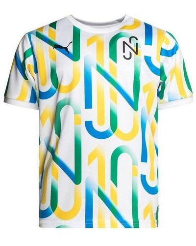 PUMA Childrens X Neymar Jr. Short Sleeve Crew Neck Multicoloured Kids T-Shirt 605569 05 - Blue