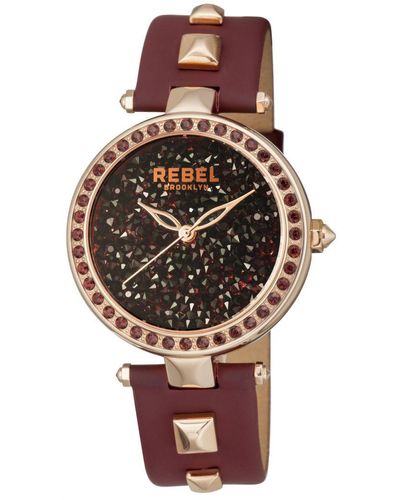 Rebel Rockaway Parkway/ Dial Leather Watch - Red