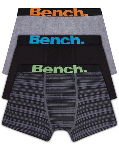 Bench 3 Pack 'bexley' Cotton Blend Boxers - Blue