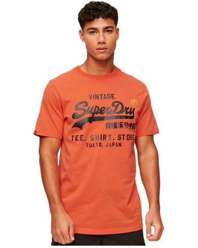 Superdry Vintage Logo Store-t-shirt Voor - Oranje