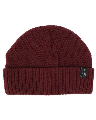 Ted Baker Accessories Maxt Knitted Beanie Hat In Red - Rood