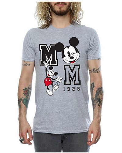 Disney Jump And Wink Mickey Mouse T-Shirt (Sports) - Grey