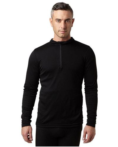 Peter Storm Long Sleeve Thermal Zip Baselayer, Camping Accessories - Black