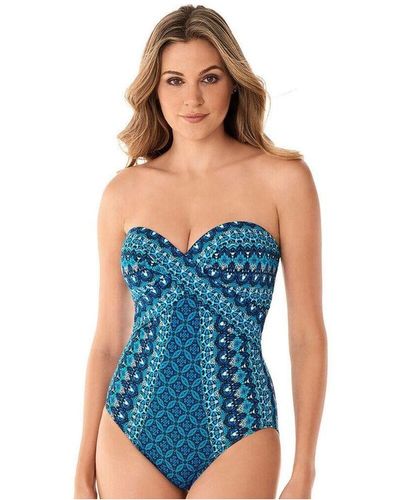 Miraclesuit 6524197 Mosaica Seville Firm Control Swimsuit Nylon - Blue