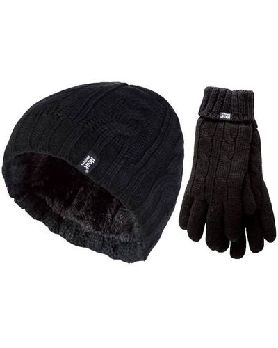 Heat Holders Damesmuts En Handschoenenset Voor De Winter - Zwart