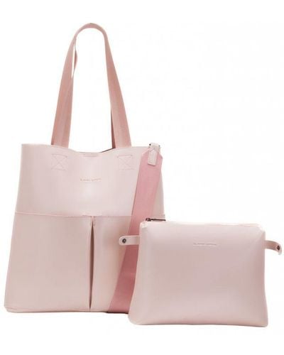 Claudia Canova Eugenia Twin Strap Pocketed Tote - Pink