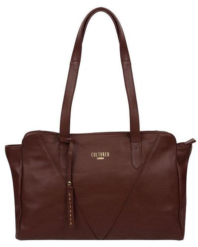 Cultured London 'Astoria' Rich Leather Shoulder Bag - Brown