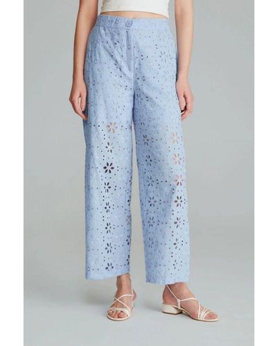 GUSTO Embroidered Trousers - Blue