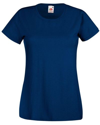 Fruit Of The Loom Ladies/ Lady-Fit Valueweight Short Sleeve T-Shirt (Pack Of 5) () Cotton - Blue