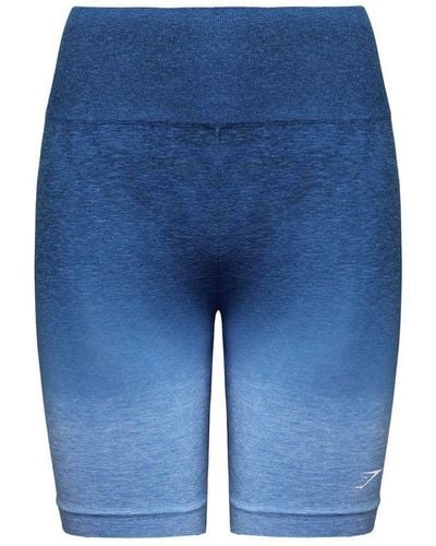GYMSHARK Adapt Ombre Seamless Shorts - Blue