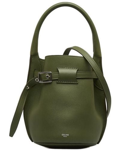 Celine Vintage Nano Big Bucket Bag Green Calf Leather