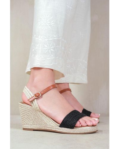 Where's That From 'Tecy' Low Wedge Espadrille Sandals - Grey