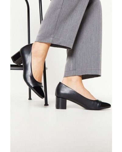Wallis Lucian Toe Cap Round Toe Medium Heel Court Shoes - Grey