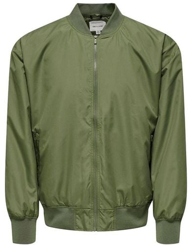Only & Sons Bomber Jacket - Green
