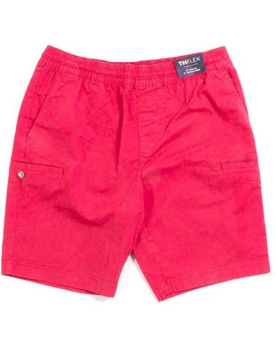 Tommy Hilfiger Washed Red 'tropical Desert' Shorts Cotton