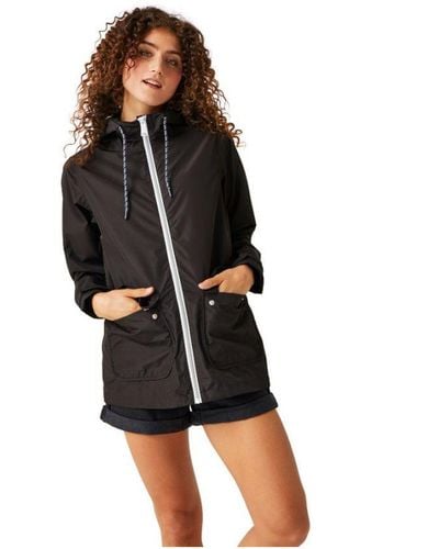 Regatta Bayletta Full Zip Hooded Rain Coat - Black
