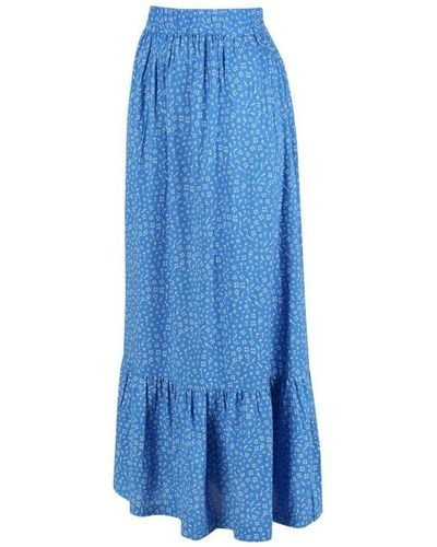 Regatta Ladies Hadriana Ditsy Print Maxi Skirt (Sonic) Viscose - Blue