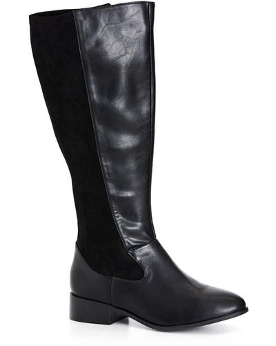 Evans Extra Wide Fit Magic Long Boots - Black