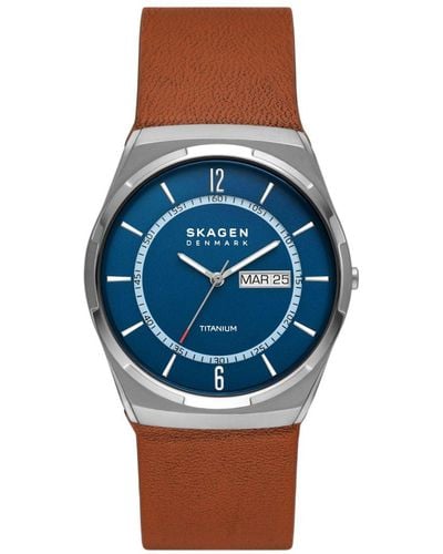 Skagen Melbye Titanium Watch Skw6906 Leather (Archived) - Blue