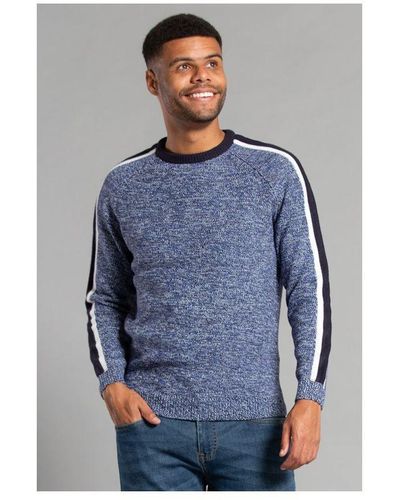 Tokyo Laundry Crew Neck Jumper With Contrast Sleeve - Blue