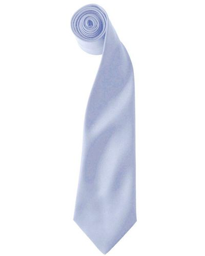 PREMIER Kleuren Satin Clip Tie (pakket Van 2) (lichtblauw)