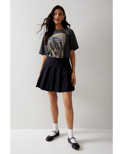 Warehouse Premium Tailored Pleated Mini Skirt - Black
