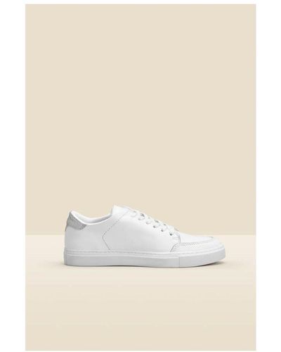 Sosandar Aria Back Panel Detail Leather Trainers - Natural
