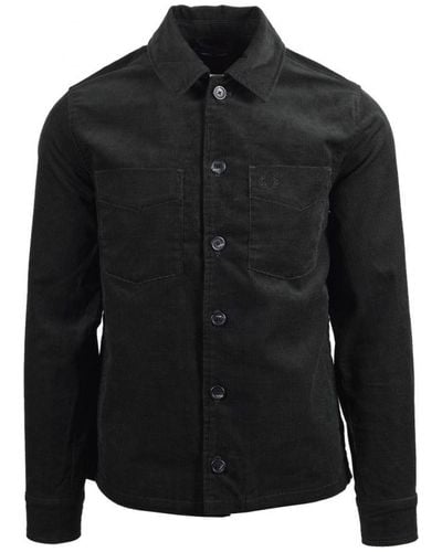 Fred Perry Waffle Cord Overshirt Night - Black
