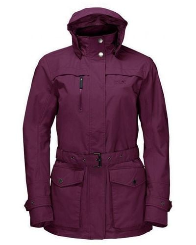 Jack Wolfskin Kimberley Burgundy Parka Jacket Textile - Purple