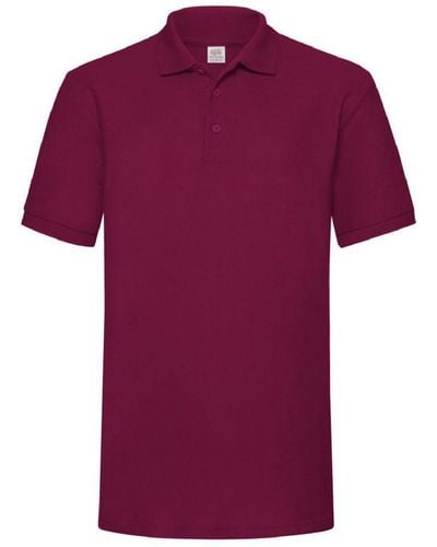 Fruit Of The Loom 65/35 Heavyweight Pique Short Sleeve Polo Shirt - Purple