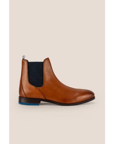 Oswin Hyde Dennis Tan Leather Chelsea Boots - Natural