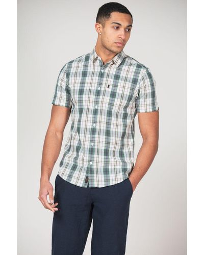 Tokyo Laundry Multicolour Cotton Short Sleeve Button-Up Checked Shirt - White