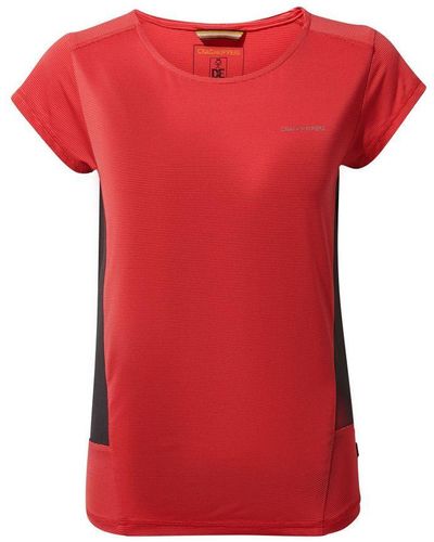 Craghoppers Ladies Atmos Short Sleeved T-Shirt (Rio) - Red