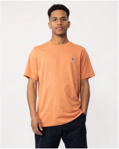 Paul Smith Regular Fit Short Sleeve Zebra Badge T-Shirt - Orange