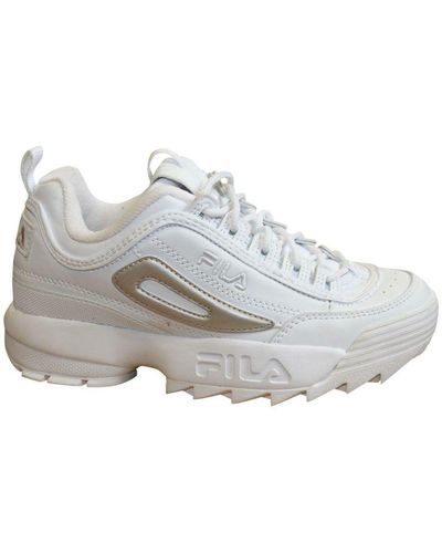 Fila Disruptor Ii Patches White Trainers Leather in Grey Lyst UK