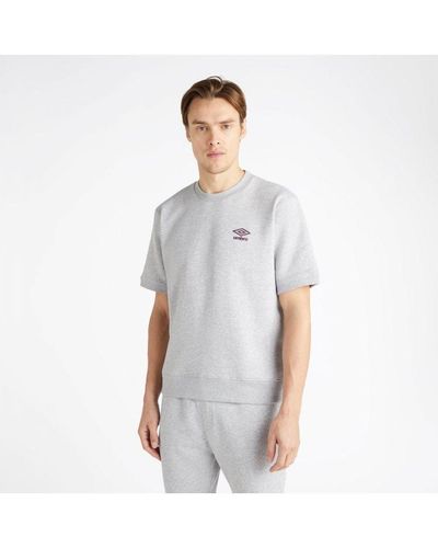 Umbro Core Sweatshirt Met Korte Mouwen (grijs Gemêleerd/paars) - Wit
