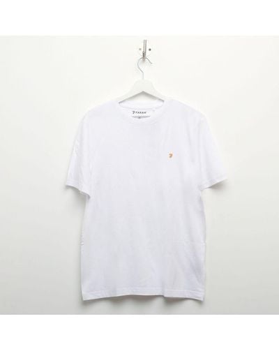 Farah Men's Alexander Circular T-shirt In White - Wit