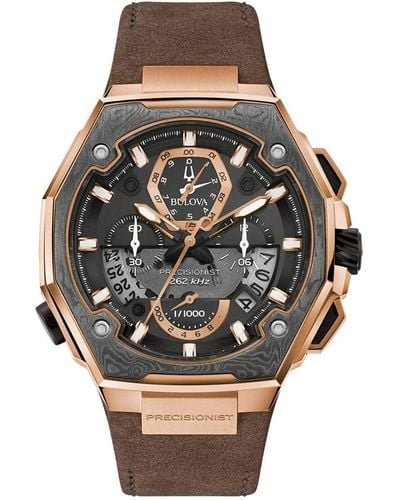 Bulova Precisionist X Special Edition Watch 98B356 Leather - Metallic