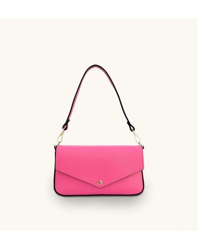 Apatchy London The Munro Barbie Pink Leather Shoulder Bag