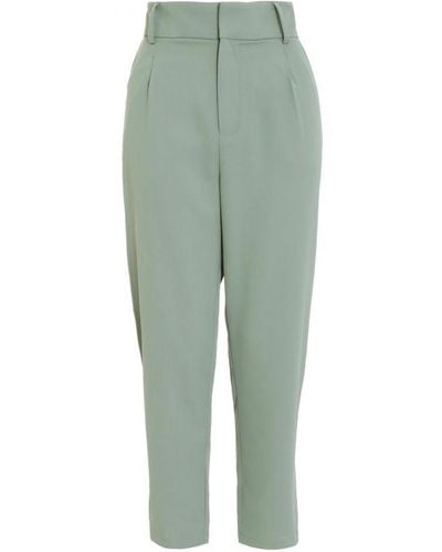 Quiz Khaki High Waisted Tapered Trousers - Green