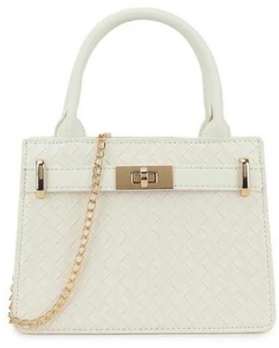 Where's That From 'Classic' Small Bag With Twist Lock And Croc-Effect - White