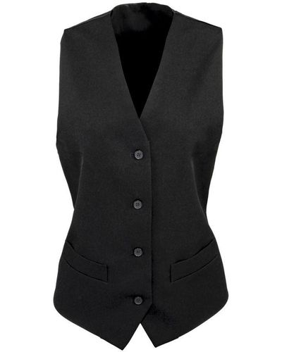 PREMIER Ladies Lined Waistcoat / Bar Wear / Catering () - Black