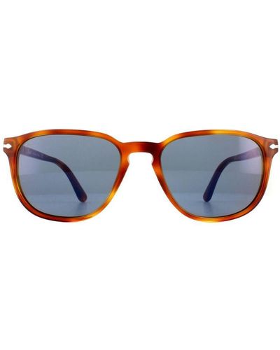 Persol Rectangle Terra Di Siena Light Sunglasses - Blue