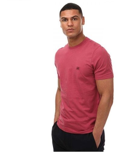 C.P. Company T-shirt 30/1 Jersey Logo In Roze - Rood