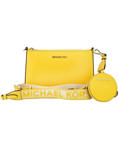 Michael Kors Crossbody Tech Attachment Purse With Inner Pockets And Detachable Strap - Yellow